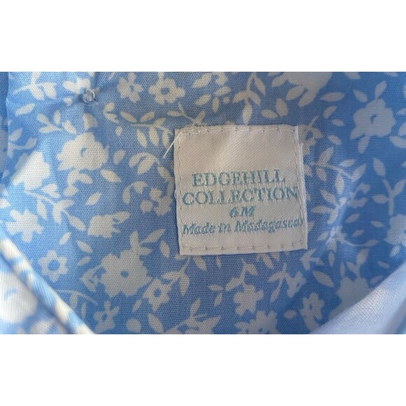 Edgehill Collection Girls Blue Floral Smocked Dress 6M Embroidered Ruffle Sleeve - Picture 5 of 6